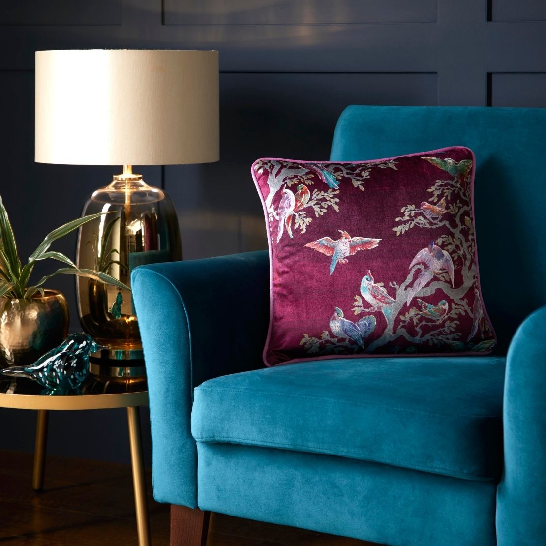 Birdity Absurdity Filled Cushion – Pink