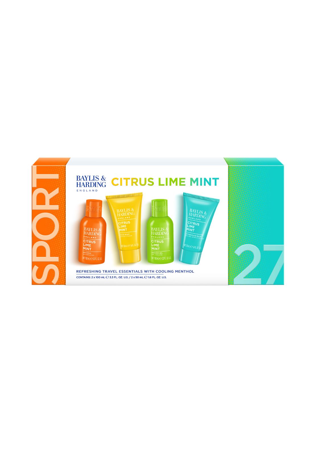 Citrus, Lime & Mint Men’s Refreshing Travel Essentials Gift Set – Multi