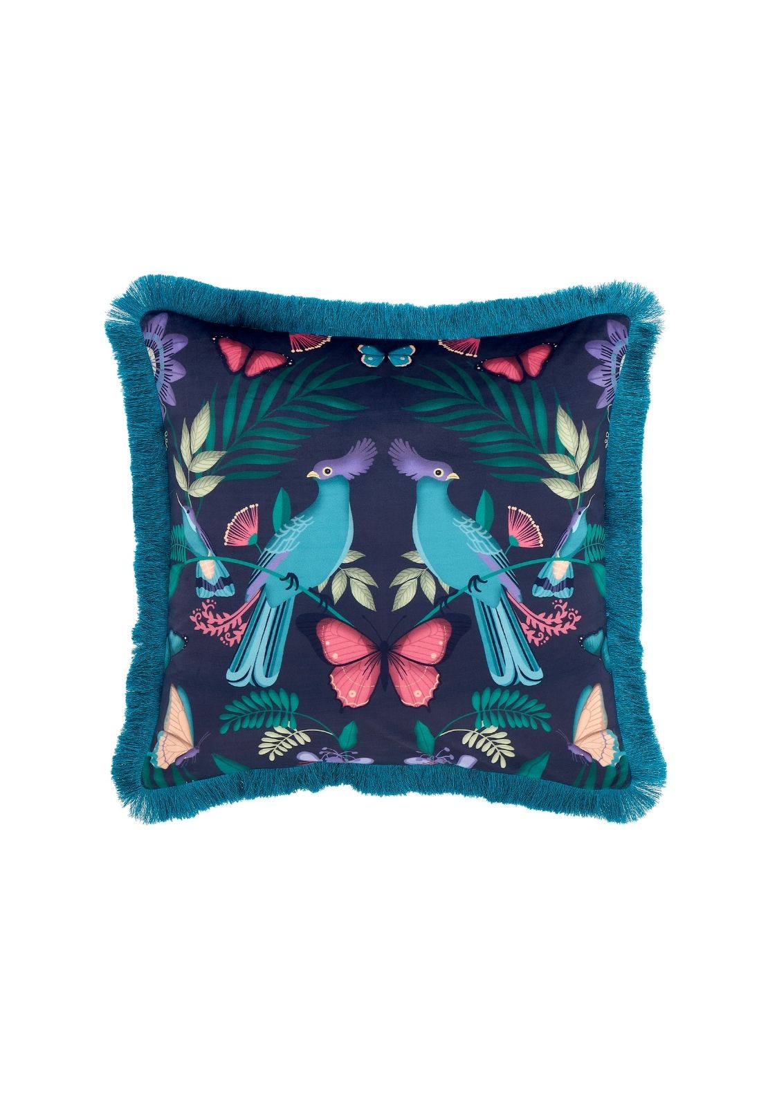 Mya Tropical Birds Cushion – Blue