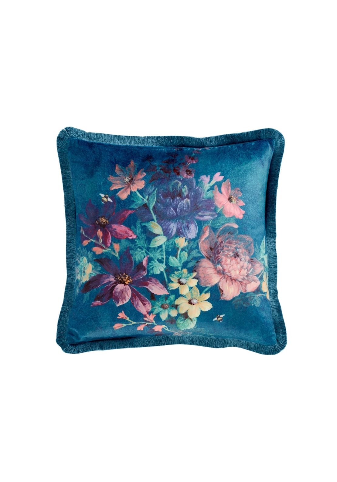 Bridgerton Romantic Floral Cushion – Blue
