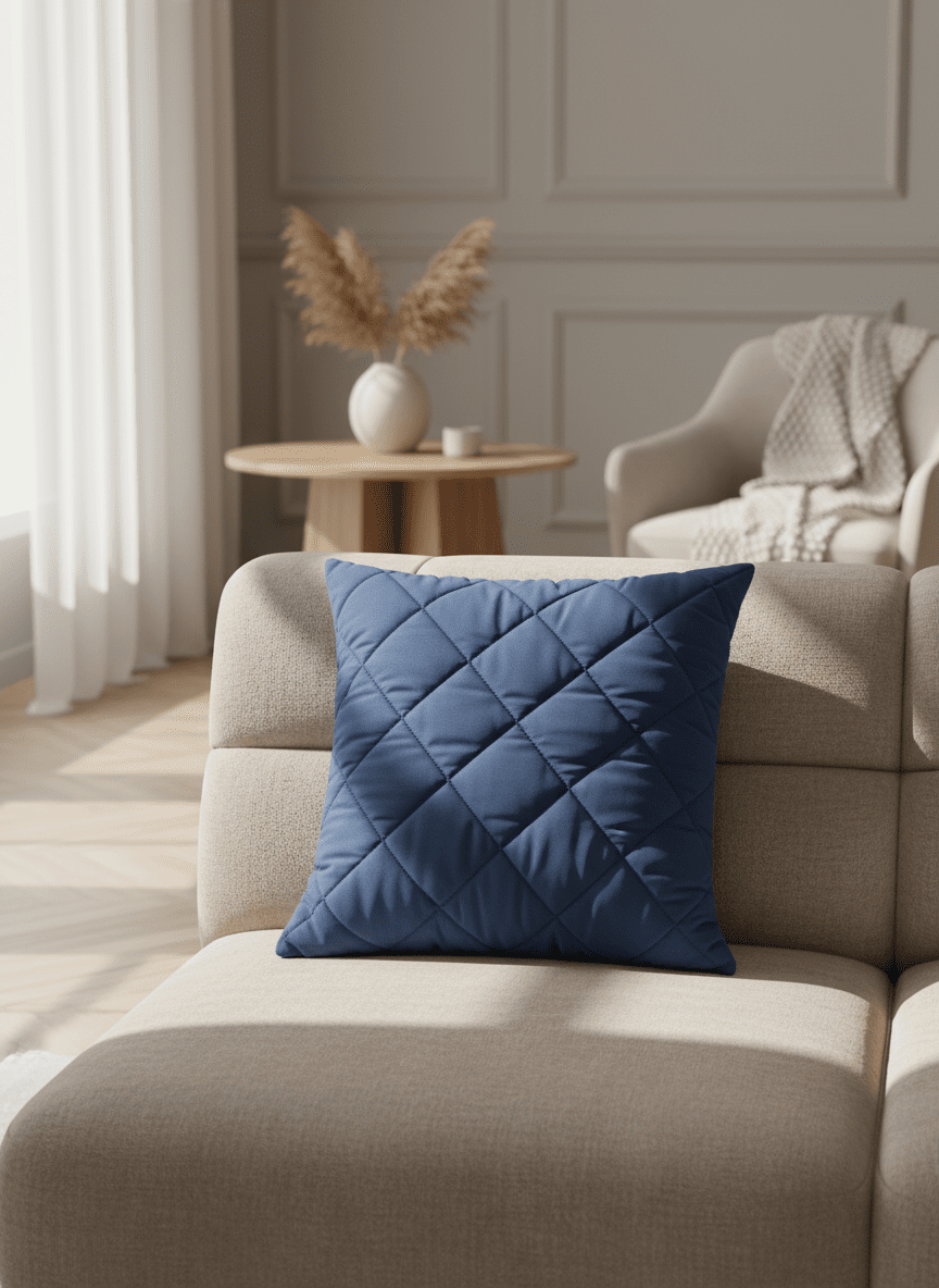 Velvet Pinsonic Cushion – Blue