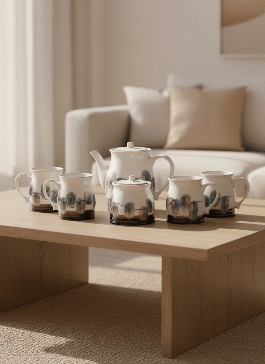 Pottery Tea Set of 7