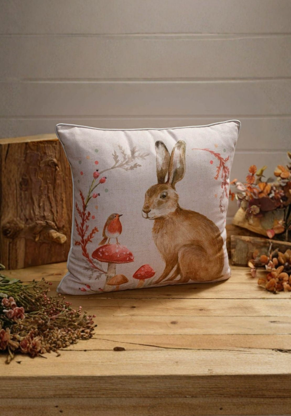 Woodland Hare Cushion – Multi