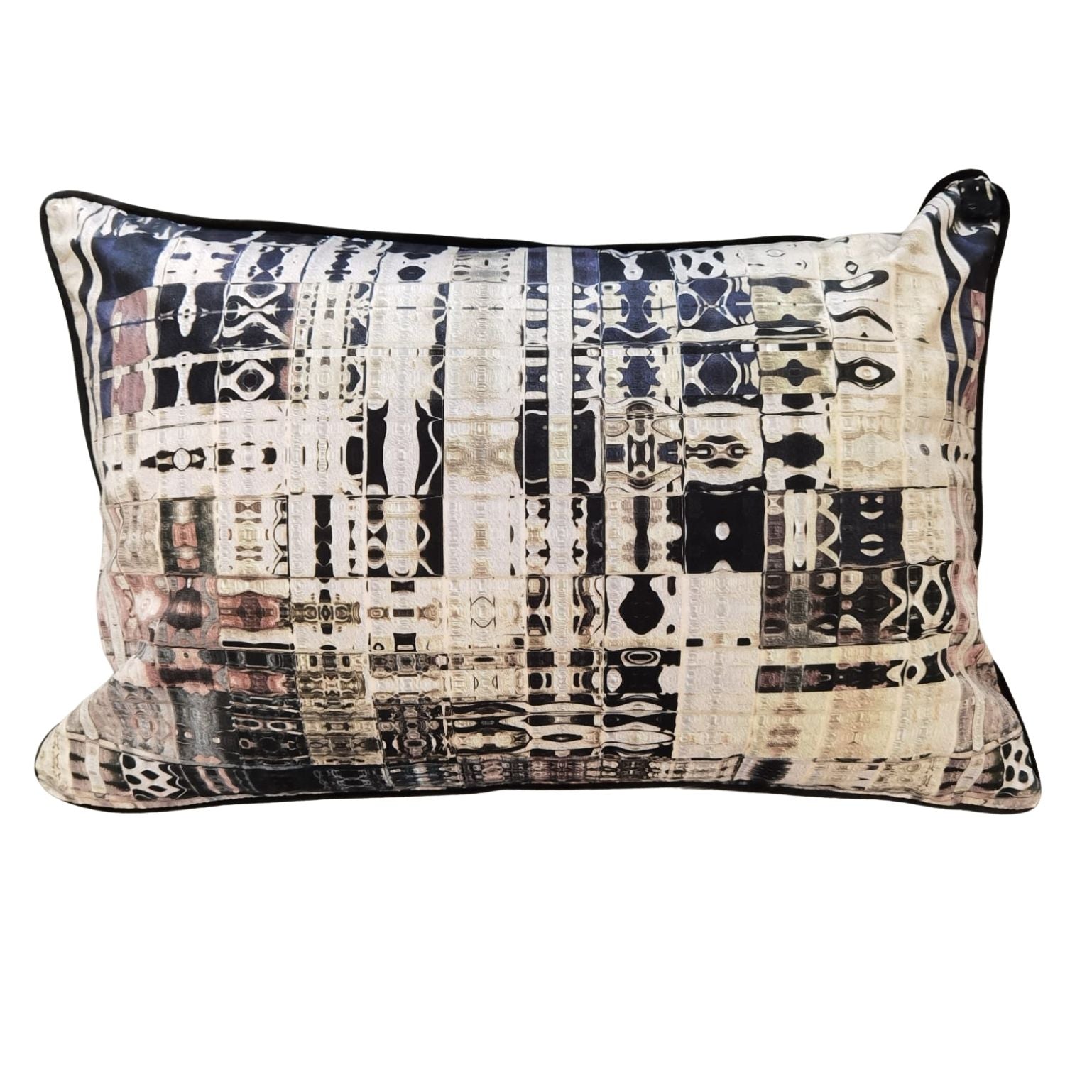 Printed Piped Cushion – Light & Dark