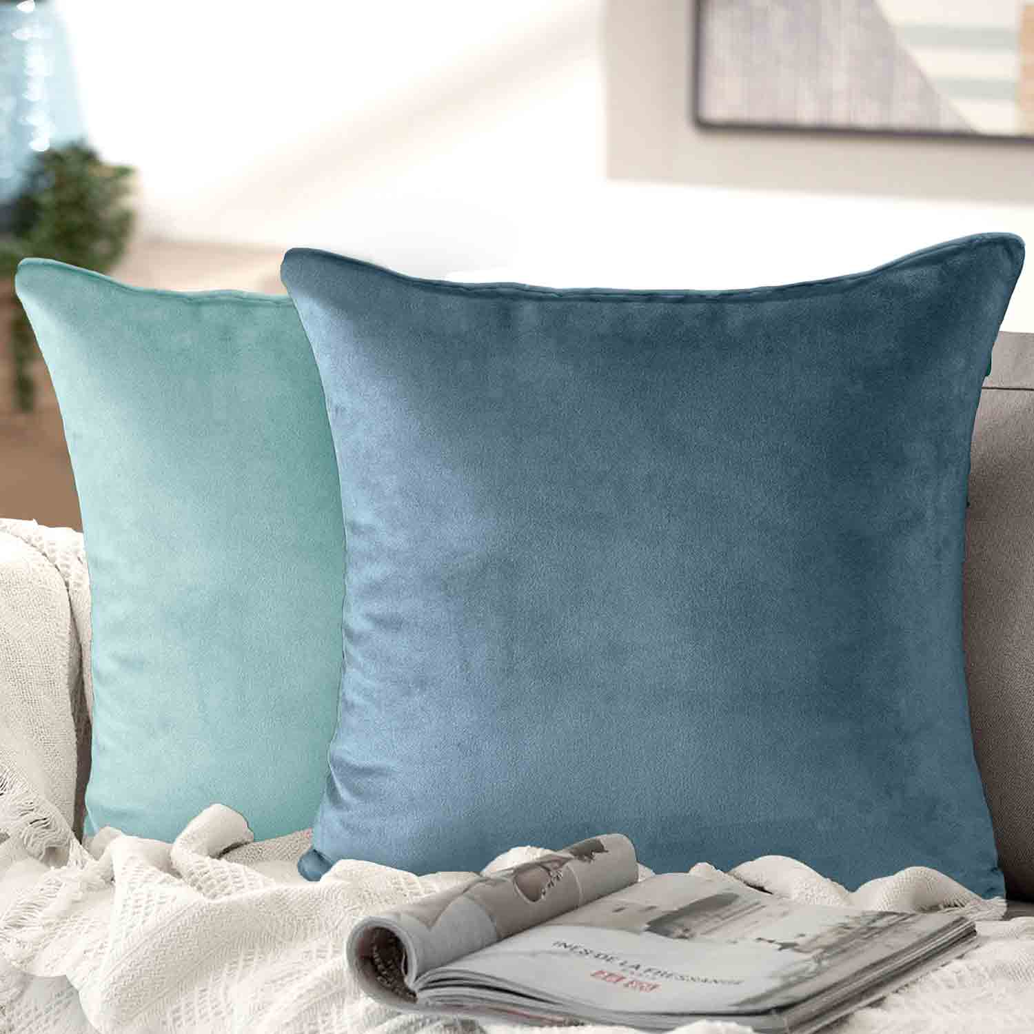 Luna Velvet Cushion – Turquoise/Peacock Blue