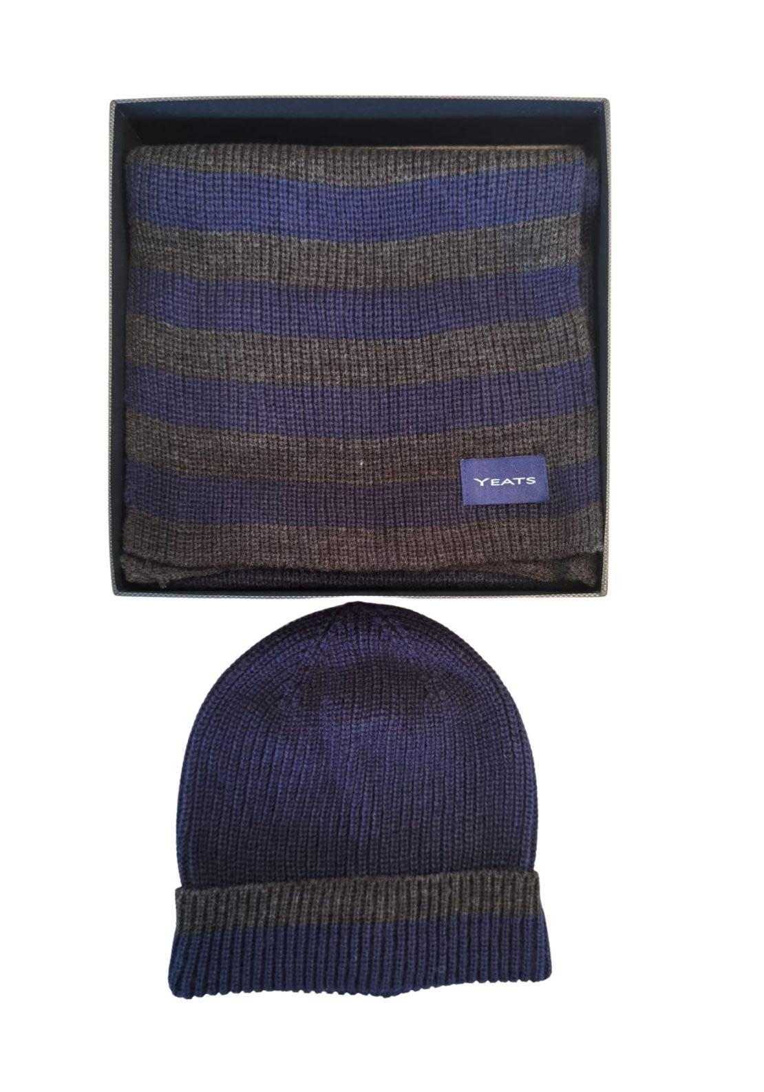 Scarf And Hat Set – Blue/ Grey