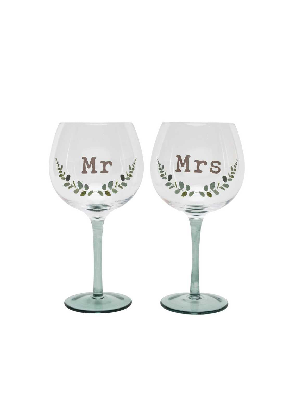 Love Story Gin Glass Set of 2 “Mr” & “Mrs”
