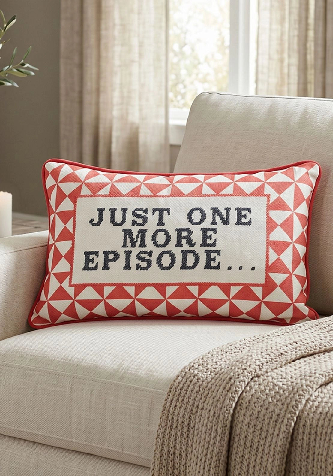 Just One More Episode Cushion – Multi